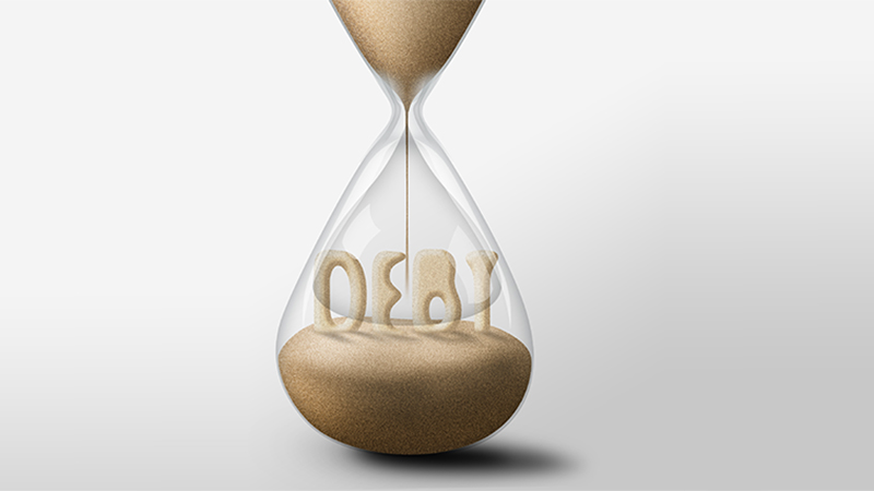 Hourglass with Debt, concept of expectations