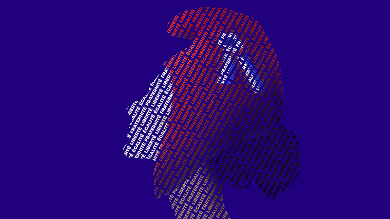 illustration of French Marianne, symbol of the revolution